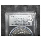 2015 1 Oz. Silver American Eagle PCGS MS69 - 2015 Holiday Season