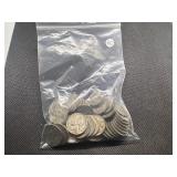 Fifty WWII 35% Silver War Nickels - 2.8132 Oz. of Silver - Melt Value approx. $290.00
