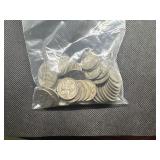 Fifty WWII 35% Silver War Nickels - 2.8132 Oz. of Silver - Melt Value approx. $290.00