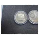 Two Commemorative Silver Dollars: 1986-S Proof Statue of Liberty and 1987-S Uncirculated "We The People"