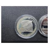 Two Commemorative Silver Dollars: 1986-S Proof Statue of Liberty and 1987-S Uncirculated "We The People"