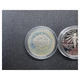 Two Commemorative Silver Dollars: 1986-S Proof Statue of Liberty and 1987-S Uncirculated "We The People"