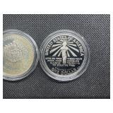 Two Commemorative Silver Dollars: 1986-S Proof Statue of Liberty and 1987-S Uncirculated "We The People"