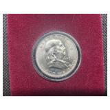 1958-D Brilliant Uncirculated Silver Franklin Half Dollar