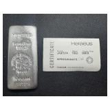 Heraeus Ten Ounce .999 Silver Bar with COA