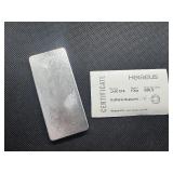 Heraeus Ten Ounce .999 Silver Bar with COA