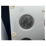 Six Uncirculated New Orleans Mint Morgan Dollars in a Capital Holder: 1898-O; 1899-O; 1900-O; 1901-O; 1902-O; and 1904-O - Beautiful Coins - Extreme Mint Luster!