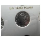 Six Uncirculated New Orleans Mint Morgan Dollars in a Capital Holder: 1898-O; 1899-O; 1900-O; 1901-O; 1902-O; and 1904-O - Beautiful Coins - Extreme Mint Luster!