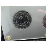 Six Uncirculated New Orleans Mint Morgan Dollars in a Capital Holder: 1898-O; 1899-O; 1900-O; 1901-O; 1902-O; and 1904-O - Beautiful Coins - Extreme Mint Luster!