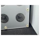 Six Uncirculated New Orleans Mint Morgan Dollars in a Capital Holder: 1898-O; 1899-O; 1900-O; 1901-O; 1902-O; and 1904-O - Beautiful Coins - Extreme Mint Luster!