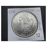 1881 Morgan Silver Dollar Marked MS64 When Purchased