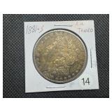 1881-S Morgan Silver Dollar Marked AU Toned When Purchased - Nice Copper Toning!