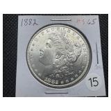 1882 Morgan Silver Dollar Marked MS65 When Purchased - Nice Mint Luster!!