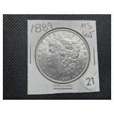 1889 Morgan Silver Dollar Marked MS65 When Purchased - Nice Mint Luster!!