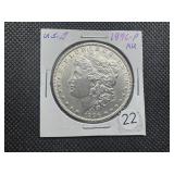 1896 Morgan Silver Dollar Marked AU When Purchased - Clean Blast White Coin!