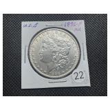 1896 Morgan Silver Dollar Marked AU When Purchased - Clean Blast White Coin!
