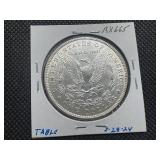 1896 Morgan Silver Dollar Marked AU When Purchased - Clean Blast White Coin!