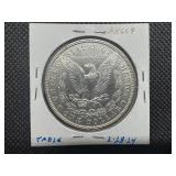 1898 Morgan Silver Dollar Marked AU When Purchased - Clean Blast White Coin!