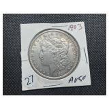 1903 Morgan Silver Dollar Marked AU50 When Purchased