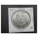 1904-O Morgan Silver Dollar Marked MS65 When Purchased - Nice Mint Luster!!