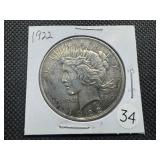 1922 Peace Silver Dollar