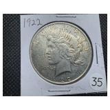 1922 Peace Silver Dollar