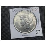 1922 Peace Silver Dollar Marked MS66 When Purchased - Great Detail and Nice Mint Luster!!