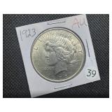 1923 Peace Silver Dollar Marked AU When Purchased