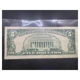 1963 Red Seal $5 Bill