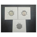 Three Silver Dimes including 1944 D Mercury