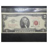 1953 Series A Red Seal $2 Bill