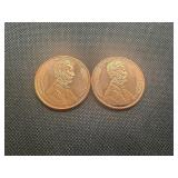 Two Copper 1 Oz Rounds Lincoln Design
