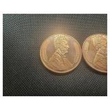Two Copper 1 Oz Rounds Lincoln Design