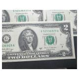 11 Sequential $2 Bills