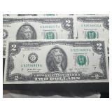 11 Sequential $2 Bills