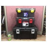 3 Tool Boxes Sm-Med-Lg Good Handles/Hinges/Latches - Empty