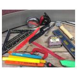 Large Group Contractor Tools - Squares - Knives - Levels - See Pics