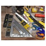 Group Contractor Tools - Levels - Squares - Knives - Saws