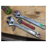 3 CRESCENT Brand Adjustable Wrenches 6" - 12"