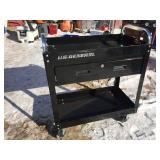 US GENERAL - Blk Rolling Service Cart with Drawer - Nice