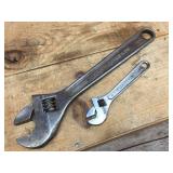 2 J.H. Williams + Co. - Adjustable Wrenches 6" + 12"