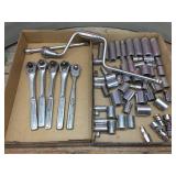 (5) Classic CRAFTSMAN 1/2" Ratchets with Extensions - SAE/Metric Sockets/Deep Well