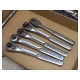 (5) Classic CRAFTSMAN 1/2" Ratchets with Extensions - SAE/Metric Sockets/Deep Well