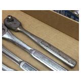 (5) Classic CRAFTSMAN 1/2" Ratchets with Extensions - SAE/Metric Sockets/Deep Well