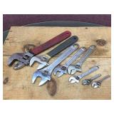8 Adjustable Crescent Style Wrenches - Including Minis