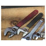 8 Adjustable Crescent Style Wrenches - Including Minis