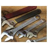 8 Adjustable Crescent Style Wrenches - Including Minis
