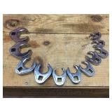 SNAP ON 11 Pc Sequential Flare Nut/Crow Foot - Socket Wrenches  3/8" - 1"