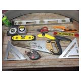 Carpenter Tool Group - Levels - Squares - Saws - Tape Measures