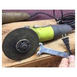 (2) RYOBI + SHOPSERIES 4 1/2" Electric Angle Grinders - Good